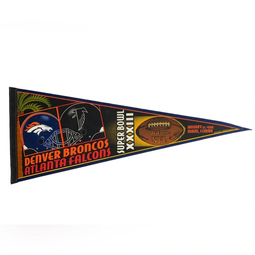 Super Bowl 33 in Miami Florida Broncos vs Falcons Flag
